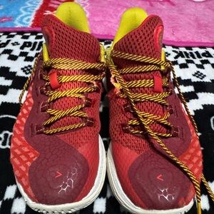 Under Armour Red and Yellow Athletic Shoes